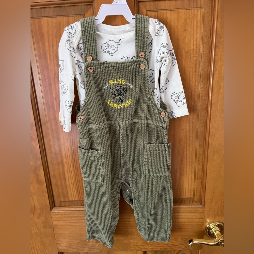 Disney Olive Green Corduroy Overalls